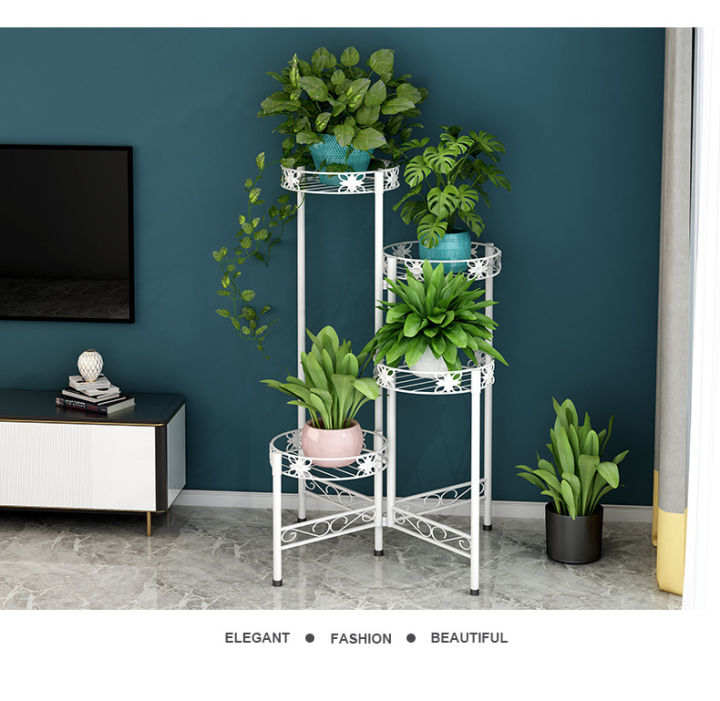 flower-shelf-indoor-home-balcony-decoration-rack-wrought-iron-living-room-floor-standing-flower-pot-hanger-green-radish-succulent