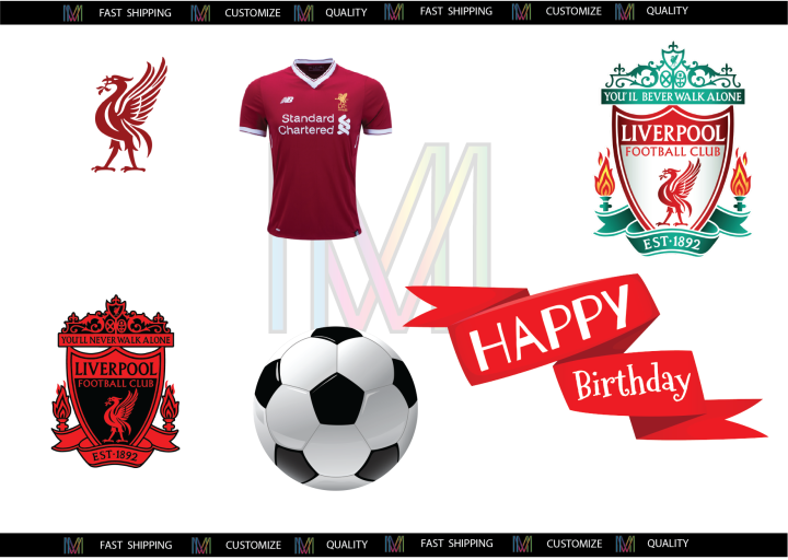 LIVERPOOL CAKE TOPPER (LAMINATE) (FREE CUSTOM NAME/PICTURE) | Lazada