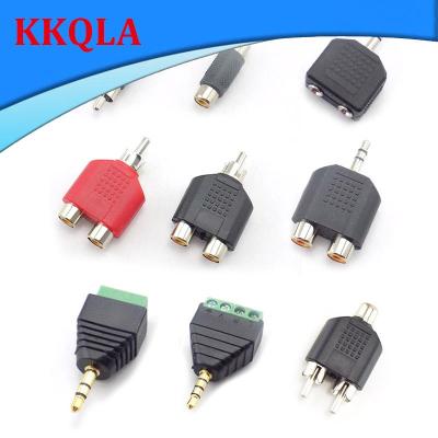 QKKQLA 5pcs 3.5mm male to 2 RCA jack adapter male to male female AV Audio Connector plug2 in 1 Stereo Headset Dual Headphone Audio plug