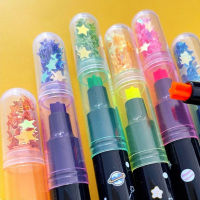 6ชิ้นเซ็ตน่ารักดาวแสตมป์เน้นเครื่องหมายสี DIY บัญชีมือปากกาสำนักงานเครื่องเขียนนักเรียนอุปกรณ์การเรียนของขวัญเด็ก
