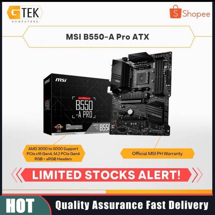 MSI B550A Pro B550 Ryzen AM4 ATX Motherboard MSI Philippines Unit