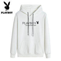 Playboy เสื้อยืดแขนยาวมีฮู้ดสำหรับชายและหญิง,เสื้อสเวตเตอร์พิมพ์ลายจุดสีพื้นใส่สบายสำหรับฤดูใบไม้ร่วงและฤดูหนาวTH