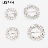 5pcs Round Sun Flower Silver Crystal Rhinestone Buckle Damond Buckle Wedding Supplies For Gift Box Ribbon Packaging Decoration