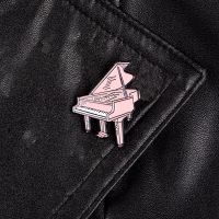 Pink Piano Brooches Pins Music Lover Badges enamel pins Backpack Bag Hat Leather Jackets Fashion Accessory Gifts for Musician