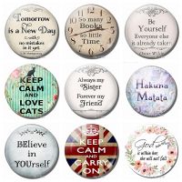 Interesting Letters Fridge Magnet Classic Inspirational Quotes Refrigerator Stickers Decor 3cm Glass Dome Magnetic Message Board