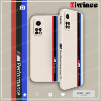 NIWINEE เคสโทรศัพท์สำหรับ Xiaomi Mi 10T / Mi 10T Pro 5G,เคสซิลิโคนเหลวขอบตรงติดตามลายขวางเลนส์ป้องกันการตกแบบบางพิเศษเรียบง่ายแสดงบุคลิกภาพเคสโทรศัพท์คู่นิ่มสร้างสรรค์