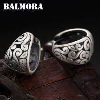 BALMORA 100 Real 990 Pure Silver Vintage Cloud Hollow Clip Earrings for Women Gift Matte Color Fashion Jewelry Aretes JWE1043