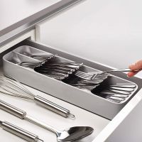 Kitchen Drawer Cutlery Storage Rack Household Knife and Fork Spoon Compartment Storage Box Knife Finishing Rack