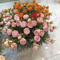 ▦♗ 36cm 3 Fork Rose False Flower Pink Red White Orange Blue Champagne Silk Wedding Home Living Room Decorative False Flowers