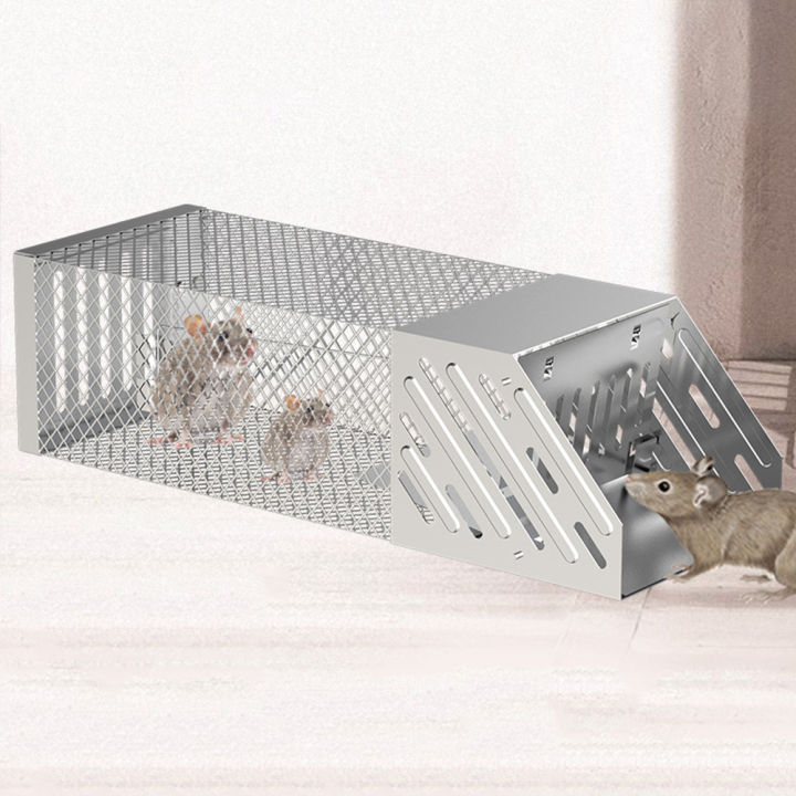 Indoor Outdoor Rat Trap Reusable Mice Rodent Rats Catcher Non-toxic  Household Mouse Catcher Stainless Steel Animal Mouse Catcher