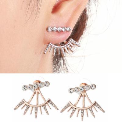 【YF】◐  Openwork Metal Stud Earrings Jewelry Antique Color Detachable Joint MujerTH