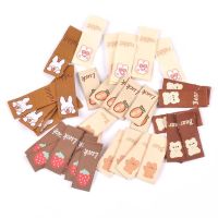 50Pcs Brown Cartoon Rabbit/Carrot Embroidery Labels For Sewing Accessories Care Bags Clothes Handmade Crafts Washable Tag c2890 Cable Management