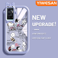 YIWESAN เคสสำหรับ VIVO V23E 4G V23E 5G เคส Y75แบรนด์กระแสแฟชั่นเด็กหญิงตัวเล็กๆกับ Softcase น่ารัก Tpu เคสใสกรอบสีเคสกันกระแทกกล้อง