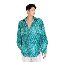 【CW】 VERSMA Korean SUGA Protection Shirts Oversized Hawaiian Beach Sleeve Shirt Men Dropshipping