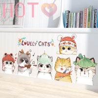 Hot? Hand Painted Cat สติกเกอร์ผนังสร้างสรรค์บ้านห้องนั่งเล่นตกแต่งไวนิลสติ๊กเกอร์ติดผนัง DIY เด็กประตูภาพจิตรกรรมฝาผนังวอลล์เปเปอร์