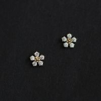 GOLDtutu Five Diamond Flower Pure 9k Gold Jewelry Earrings for Women 2020