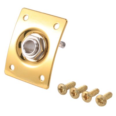 Square Style Jack Plate Guitar Bass Jack 1/4 Output Input Jack Socket For Electric Guitar Parts &amp; Accessories Gold