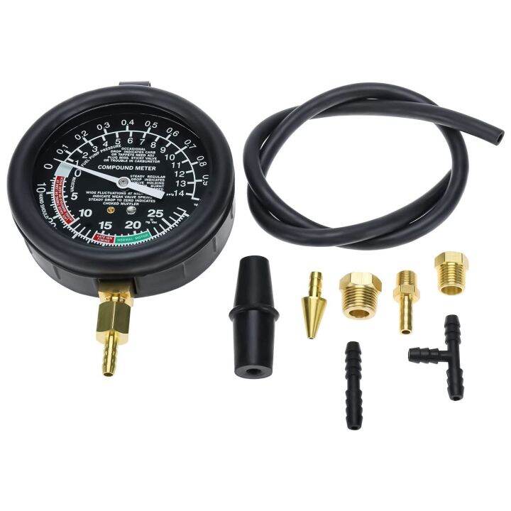 1 Car Vacuum And Fuel Pump Tester Gauge Kit, Fuel Pump And Vacuum