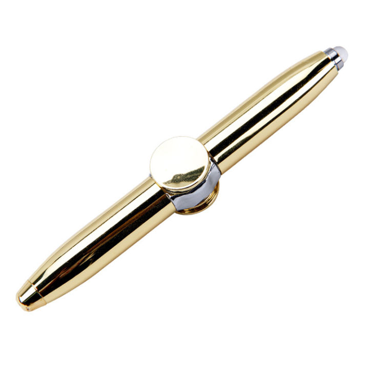 ปลายนิ้ว-gyro-ปากกาลูกลื่นมัลติฟังก์ชั่หมุนส่องสว่างบีบอัดปากกาโลหะบีบอัดนิ้ว-gyro-ปากกา