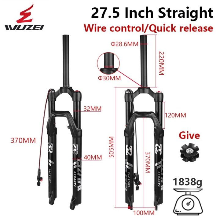 wuzei-ฟอร์กจักรยานตะเกียบโช๊คด้านหน้าลมเดี่ยว26-27-5-29er-mtb-แบบถอดปลั๊กจักรยานเด้งได้อย่างรวดเร็วระยะชัก32มม-120มม