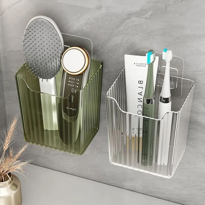 1pc Bathroom Toothbrush Toothpaste Comb Holder With Wall Mounted