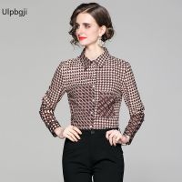 European and American Fashion All-Match Waist Slimming Positioning Printed Shirt