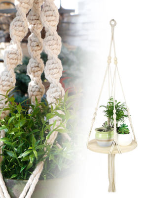 【คุณภาพสูง + Ready สหรัฐอเมริกา Stock 】 Macrame ชั้นแขวนผ้า-ในร่มอุปกรณ์ปลูกพืชแบบแขวนชั้นวางสำหรับตกแต่งประดับบ้านตัวยึดกระถางดอกไม้เหมาะสำหรับต้นไม้เล็ก