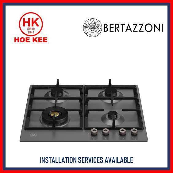 Bertazzoni 4Burner Stainless Steel Hob (Black Enamel) P604LPRONE