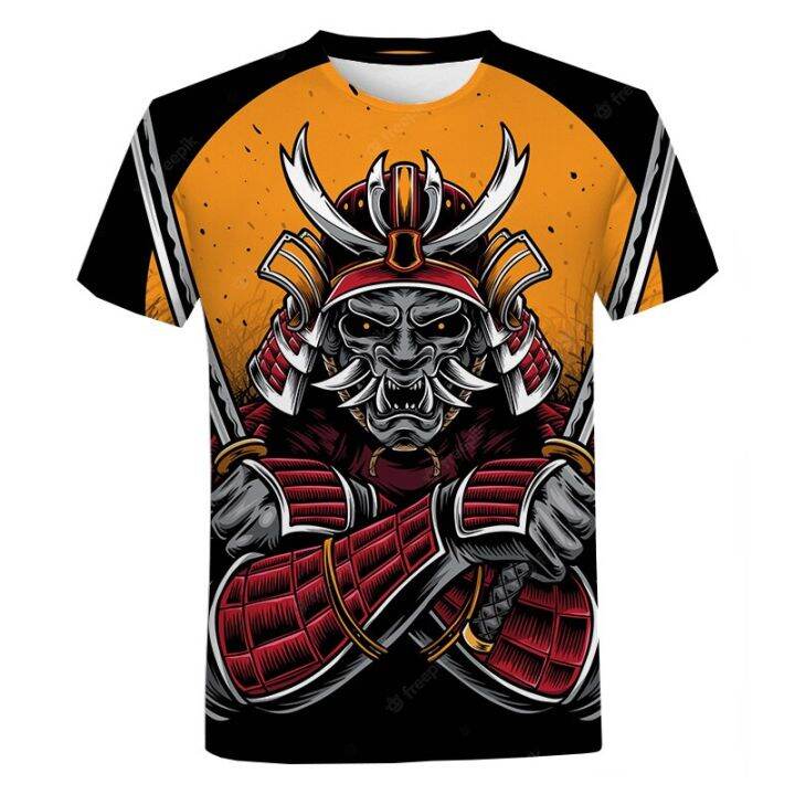 แฟชั่นฤดูร้อน-cool-ญี่ปุ่น-samurai-men-เสื้อยืดใหม่-3d-พิมพ์บุคลิกภาพ-streetwear-hip-hop-harajuku-o-คอแขนสั้น-tees