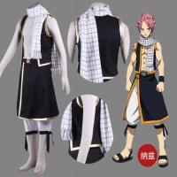 ◙∏ Fairy Tail Natsu Long Scarf Dragneel Anime Cosplay Costume White