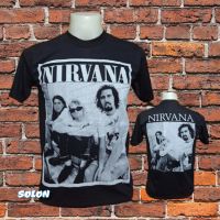 เสื้อวง NIRVANA วงร็อค ไม่มีตะเข็บข้าง คอฟิต ป้ายUS เสื้อวินเทจ เสื้อทัวร์ วงร็อคต่างประเทศ