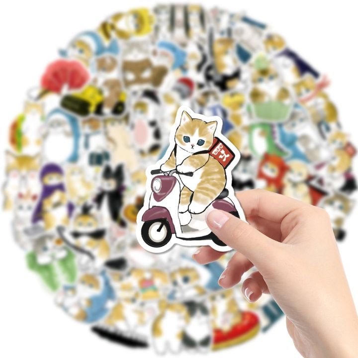 kawaii-cat-cartoon-stickers-cute-animal-aesthetic-decals-scrapbook-laptop-phone-luggage-car-graffiti-sticker-kid-toy
