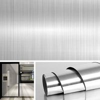 ▲✷ Silver Contact Paper Stainless Steel Home Appliance Packaging Adhesive Vinyl Kitchen Decorative Wallpaper