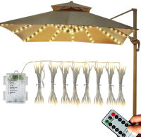 8 Modes 104 LED Patio Umbrella Lights Battery Operated Copper wire LED String Lights for Coffee Shop Camping Tent Decoration