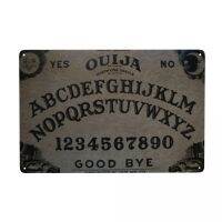 ที่กำหนดเองสีดำ Ouija แผ่นโลหะโลโก้โมเดิร์นตายสยองขวัญมอนสเตอร์สยองขวัญดีบุกตกแต่งโลโก้ประตูลายสก๊อตสวนลานศิลปะตกแต่ง 20 * 30 ซม