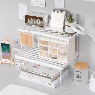 Plastic Desk Shelf, Multifunctional Double Layer Shelve