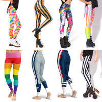 ใหม่เซ็กซี่ผู้หญิงเลคกิ้งสายรุ้งลายพิมพ์ออกกำลังกาย leggins แฟชั่นบางเอวสูง Leggings ผู้หญิงกางเกงของขวัญคริสต์มาสแก้ไข...