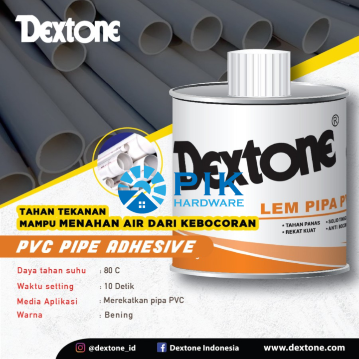 LEM PIPA PVC KALENG DEXTONE 400gr | LEM PRALON / PARALON 400 Gram ...