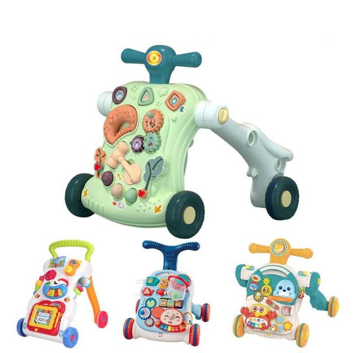 3-in-1รถหัดเดินเด็ก-หัดเดิน-รถผลักเดิน-นั่งได้-รถขาไถ-รถเข็นสำหรับเด็กปรับระดับได้-ของเล่นเด็กมีเสียงมีไฟ-baby-walker