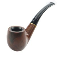 【CC】 Hot Tobacco Ebony Wood Pipe Bent