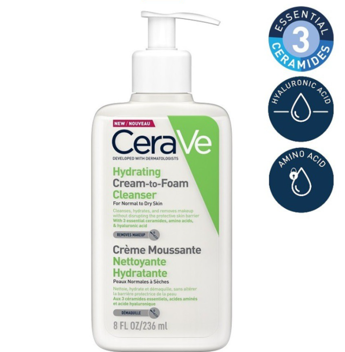 cerave-hydrating-cream-to-foam-cleanser-236-ml-ความสะอาดและล้างเครื่องสำอางขั้นตอนเดียว-เพื่อผิวสะอาด