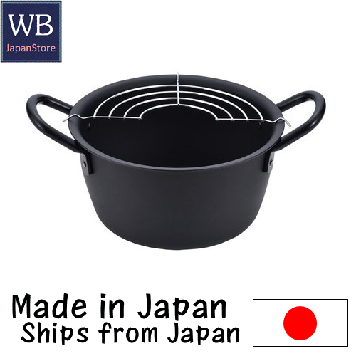 Japanese tempura pot 18cm Iron Silicon resin coating Tempura nabe Deep