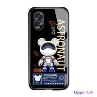 เคสใส่โทรศัพท์สำหรับ A38 A18 OPPO หรูหรามีเปลือกนุ่มกันกระแทกเคสโทรศัพท์กระจกเทมเปอร์เรียบ