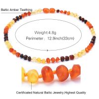 KING Certified Baltic Amber Teething NecklaceRaw Unpolished Baroque Baltic Amber Necklace Baby Beads for Teethers