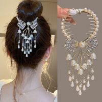 New Sweet Bow Tassel Hair Clip Pill Head Hair Claw Female Elegant Hair Clip Ponytail Buckle Tiara Summer Accessories