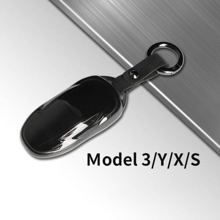 keychain-for-tesla-key-case-model-3-y-s-car-accessories-keys-cover-holder-protective-soft-transparent-elastic-shell-tpu-material