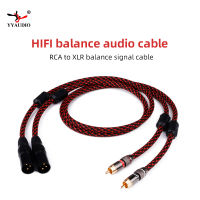 YYAUDIO L-4E6S ไฮไฟสายสัญญาณเสียง2rca ชายกับ2 Xlr ชายไมโครโฟนเครื่องขยายเสียงผสมสายแพทช์คู่ XLR ชายเคเบิ้ล4N OFC ลวด