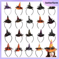 BETTERFORM 1PCS แฟชั่น หมวกแม่มดฟักทอง ที่คาดผมหัวกะโหลกเทศกาล Props Point Cap ที่คาดผมฮาโลวีน อุปกรณ์ประกอบฉากประสิทธิภาพ ที่คาดผมปาร์ตี้ เครื่องประดับศีรษะ