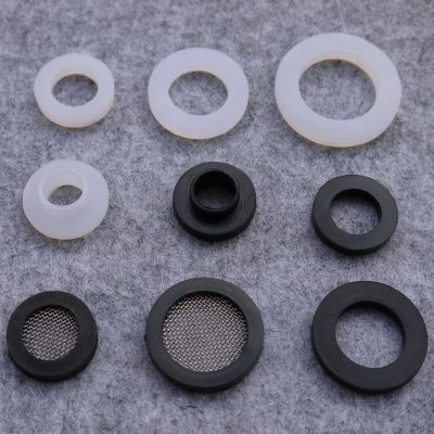 ▧ 10pcs Flat Spacer O Ring Convex Gasket Seal Thickness 3mm Round Flat Washer With Mesh Filter Screen Silicone White Rubber Black