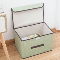 Storage Boxes with Lids No Smell Polyester Fabric Clear Storage Baskets Containers Bins With Double Cover Organizer